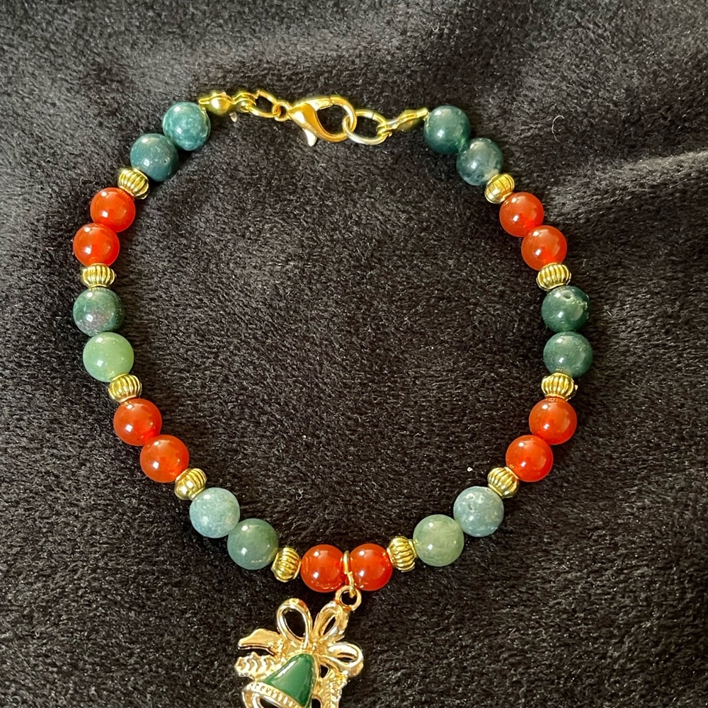 Handmade beautiful Christmas Bracelet “Bell Toll” made to order.